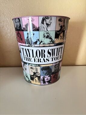 Taylor Swift The Eras Tour Pink Multi Pop Art Metal Wastebasket